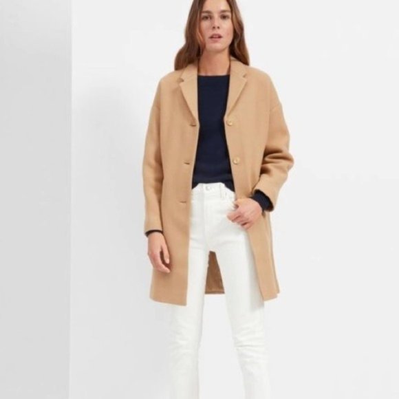 Everlane Jackets & Blazers - EVERLANE Cocoon Tan Wool Blend Coat Camel Sz 4